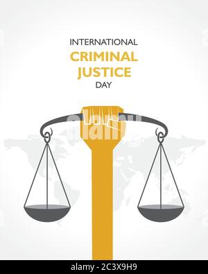 vector illustration for International Criminal Justice Day observed on 17th July , poster or banner design Stock Vector