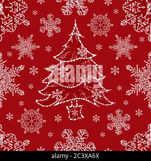 Snowflakes Christmas Trees Digital Wallpaper Wrapping Paper Holiday Paper  Red White Silver Bells Ornaments · Creative Fabrica