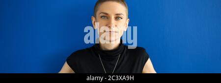 Charming lady looking in camera Stock Photo