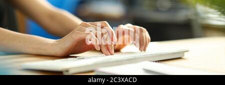 Smart employee in cabinet Stock Photo