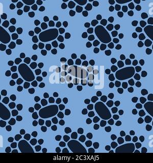 Seamless pattern indigo blue. Hand drawn abstract organic floral seed pod shape background. Monochrome textured flower head all over print swatch Stock Vector