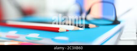 Detailed picture of worker place Stock Photo