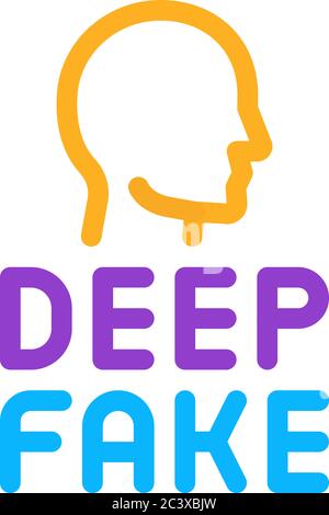 deepfake human face icon vector outline illustration Stock Vector Image ...