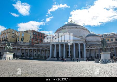 Church of San Francesco di Paola, Saint Francis of Paola, Piazza del Plebiscito, Naples, Italy Stock Photo