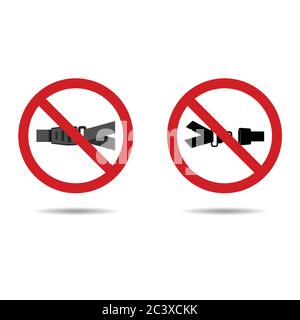seat belt sign illustration on white background Stock Vector