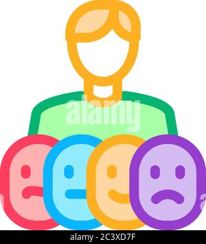 human deepfake many faces icon vector outline illustration Stock Vector ...