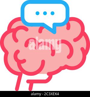 dementia brain icon vector outline illustration Stock Vector