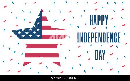 4th of July. Happy Independence Day. USA. United States of America. American Holiday. Fourth of July. Patriotic. Vector Illustration. Stock Vector