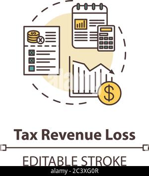 Tax revenue loss concept icon Stock Vector