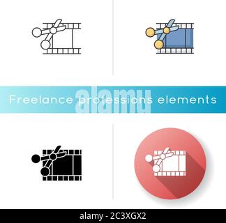 Film edit icon Stock Vector