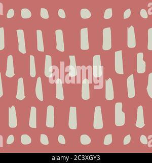 Hand Drawn Abstract Pink Grey Seamless Pattern Stock Vector