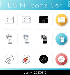 Software developer elements icons set Stock Vector