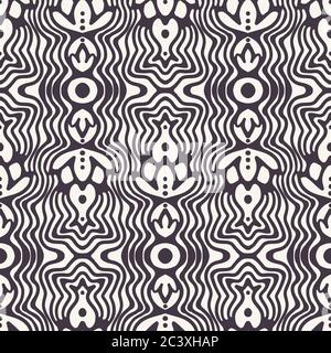 Modern geometric hand drawn curve lines. Repeating abstract tileable mesh background. Abstract ornamental art deco geo. Trendy surface design textile Stock Vector