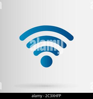 Wifi Icon Vector. Minimalistic Illustration Of Wireless Network Symbol In Blue Tone Stock Vector