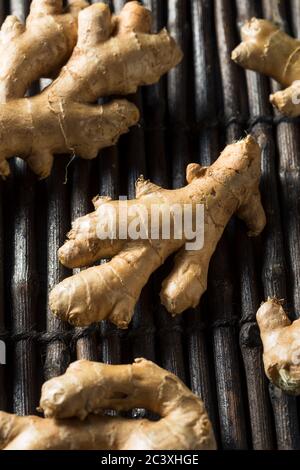 Raw Brown Organic Ginger Root Ready to Cook Stock Photo