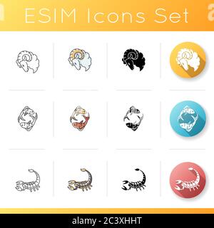 Zodiac signs icons set Stock Vector