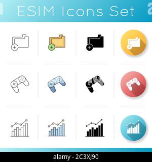 Management elements icons set Stock Vector