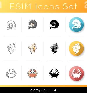 Astrological signs icons set Stock Vector