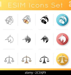 Birth signs icons set Stock Vector