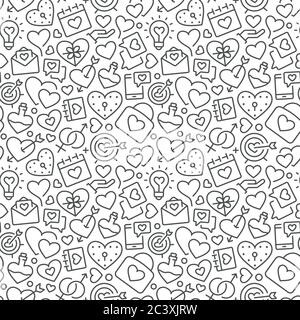 Seamless pattern with elements for Saint Valentines Day or wedding Stock Vector