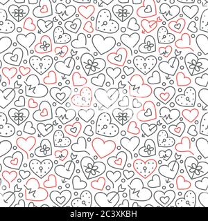 Seamless pattern with elements for Saint Valentines Day or wedding Stock Vector