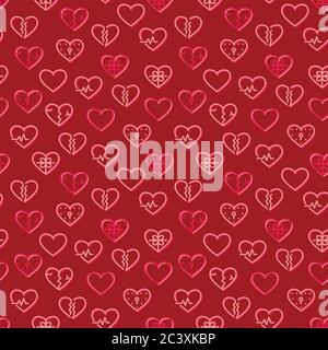 Seamless pattern for St. Valentine Day. Vector eps 8 Stock Vector