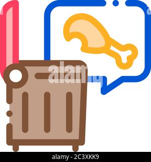 chicken food in trash container doodle icon hand drawn illustration ...