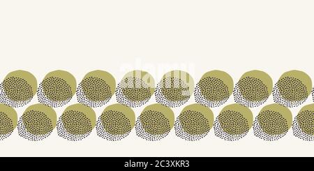 Modern geometric hand drawn seed circle border. Repeating abstract spotty polka dot background. Organic polka dot textured shape. Minimalist surface Stock Vector