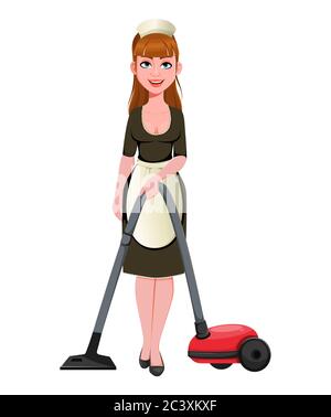 Cleaning Lady Cartoon Character Royalty Free Vector Image Spring