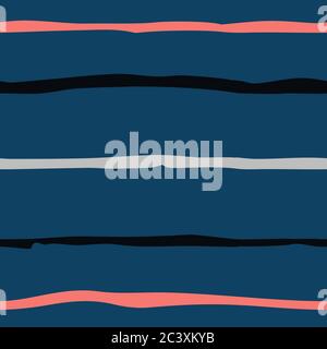 Vector pattern with colorful handrawn horizonal stripes Stock Vector
