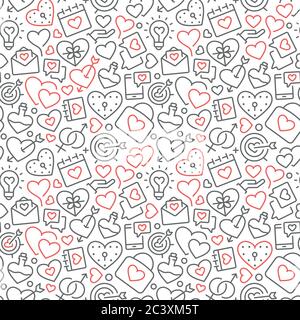 Seamless pattern with elements for Saint Valentines Day or wedding Stock Vector