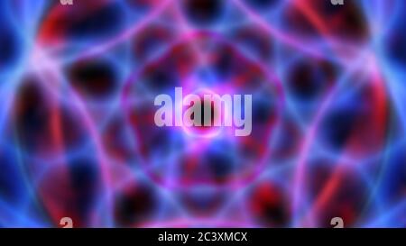 Blurred Glowing Abstract Fractal Light Energy Shapes Rotating - Abstract Background Texture Stock Photo