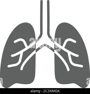 Lungs symbol, clinic label icon simple design vector illustration. Stock Vector