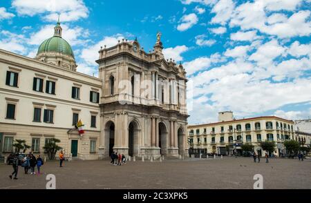 Pontifical Shrine of the Blessed Virgin of the Rosary of Pompei is a Roman Catholic cathedral, Pompeii, Italy Stock Photo