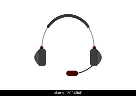Wireless gaming headphones with a microphone Stock Vector