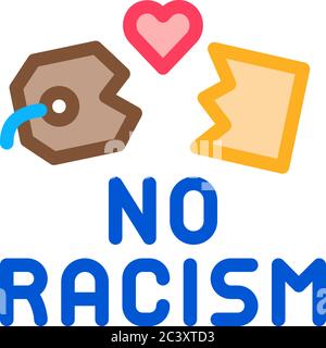 no racism torn label icon vector outline illustration Stock Vector