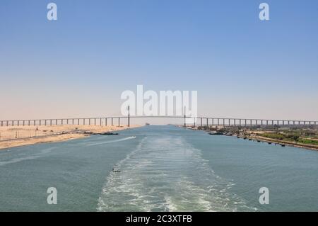 Sea Princess sailing through the Suez Canal Stock Photo