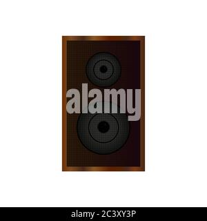 Dark wooden loudspeakers - vector illustration Stock Vector