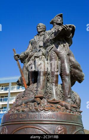 Lewis & Clark End of Trail Monument in Seaside Stock Photo