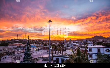 A sunset over on Christmas eve, San Jose del Cabo, B.C.S., Mexico. Stock Photo