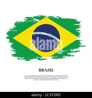 Brazil National Flag Grunge Brush Stroke Vecctor Design Flag of Brazil ...