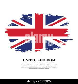 Painted brushstroke flag of United Kingdom with waving effect. Vector ...