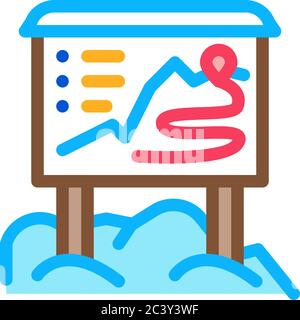 ski resort direction map icon vector outline illustration Stock Vector