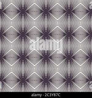 Seamless vector pattern. Striped gradient diamond shape. Repeating geometrical tile background. Monochrome surface design textile swatch. Modern black Stock Vector