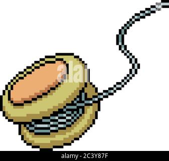 vector pixel art isolated yoyo toy Stock Vector