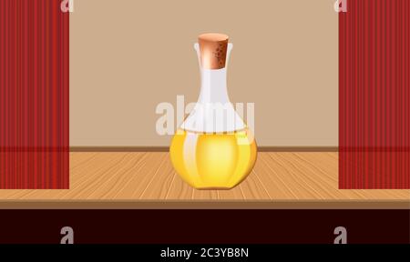 mock illustration of glass jar placed on the table Stock Vector