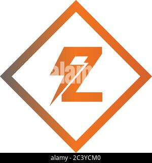 Lightning Letter Z logotype gradient color design concept illustration Stock Vector