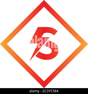 Lightning Letter S logotype gradient color design concept illustration Stock Vector