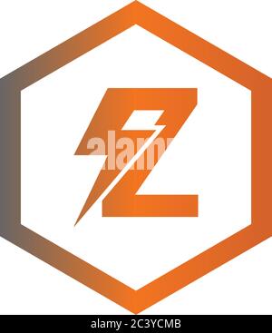 Lightning Letter Z logotype gradient color design concept illustration Stock Vector