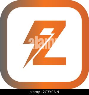 Lightning Letter Z logotype gradient color design concept illustration Stock Vector